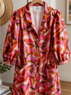 LaRoque Pink & Orange Retro Mini Dress
